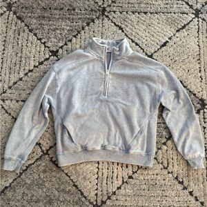 Hippie Rose Light Gray Quarter-Zip Pullover